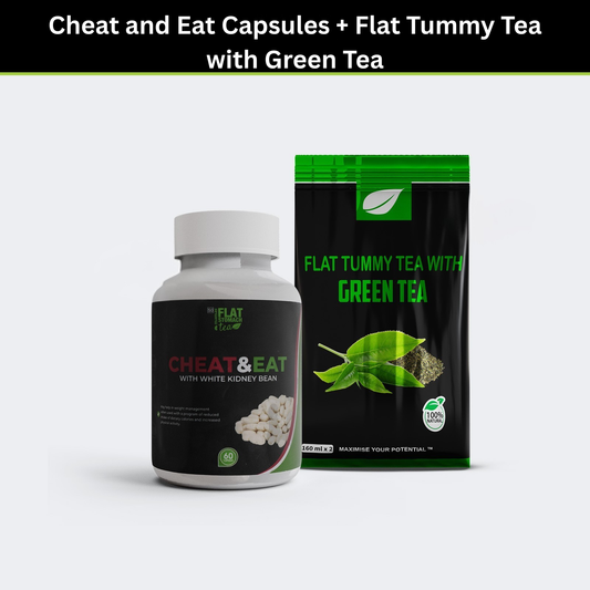 Cheat and Eat Capsules + Flat Tummy Tea with Green Tea