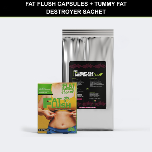 FAT FLUSH CAPSULES + TUMMY FAT DESTROYER SACHET